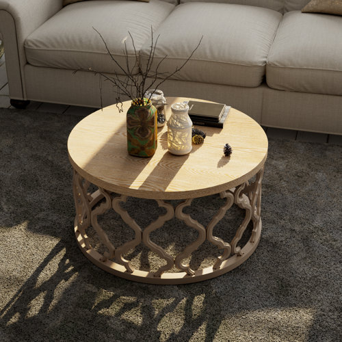 Red Barrel Studio® Windfield Farmhouse Round Coffee Table, Rustic